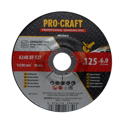 Диск шліфувальний по металу PRO-CRAFT GD-125*6.0