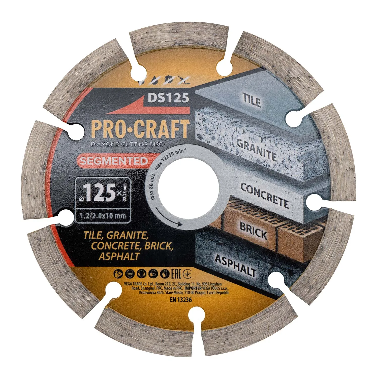 Диск алмазний ріжучий Segmented PRO-CRAFT DS-125