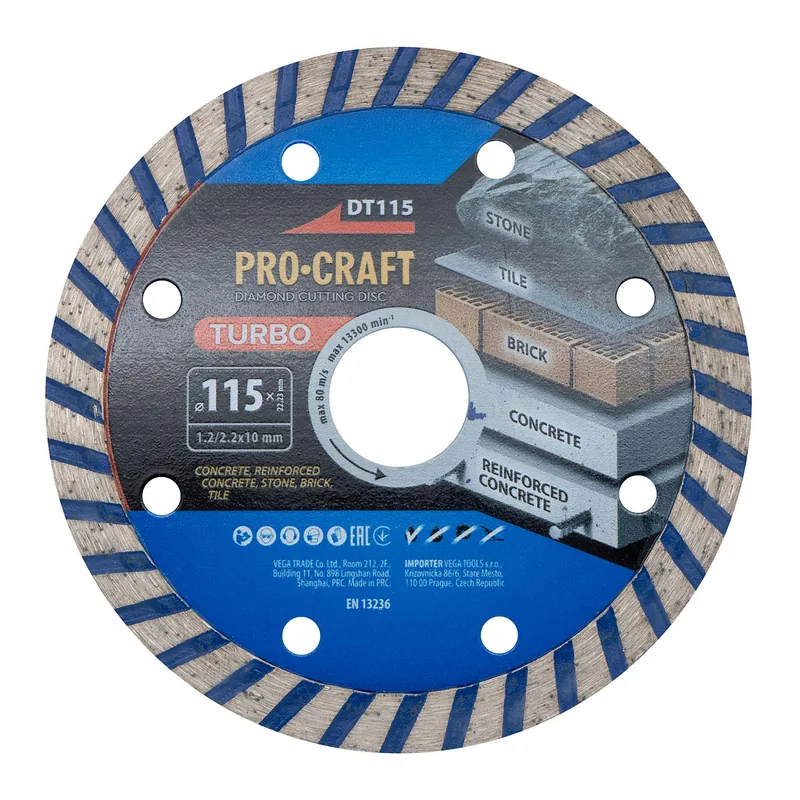 Диск алмазний ріжучий Turbo PRO-CRAFT DT-115