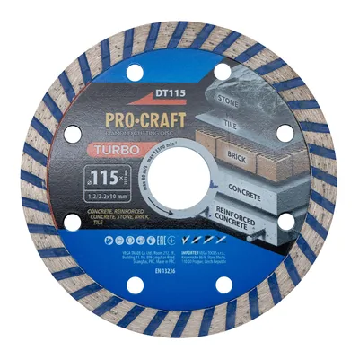 Диск алмазний ріжучий Turbo PRO-CRAFT DT-115