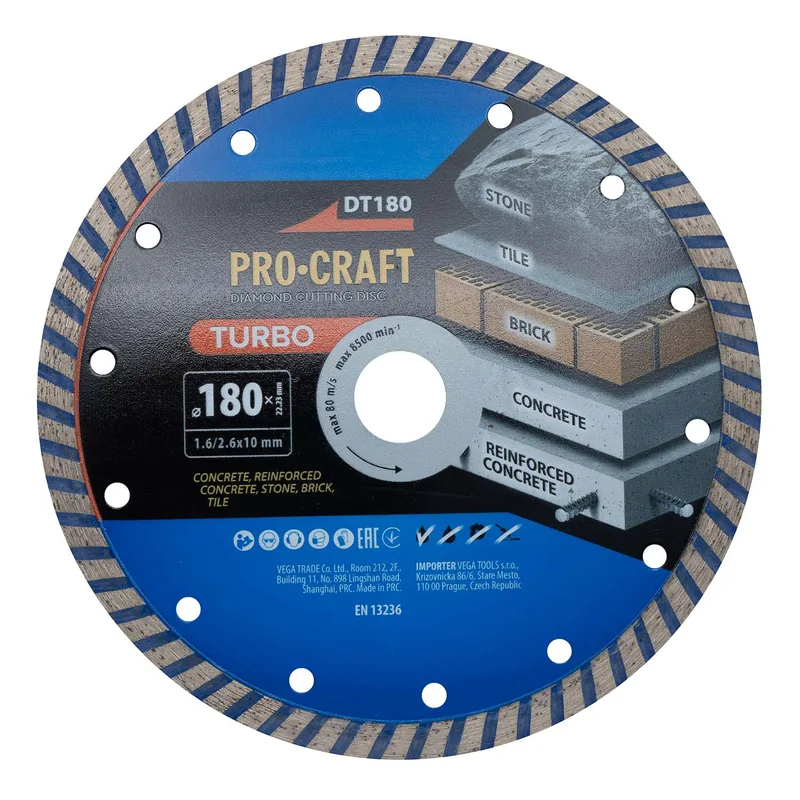 Диск алмазний ріжучий Turbo PRO-CRAFT DT-180