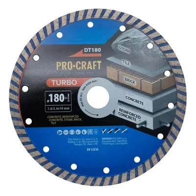 Диск алмазний ріжучий Turbo PRO-CRAFT DT-180