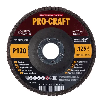 Коло пелюсткове торцеве PRO-CRAFT FD125P120T27