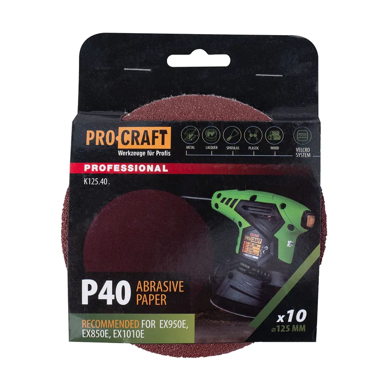 Коло шліфувальне на липучці PRO-CRAFT K125.40(наб.10 шт)