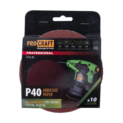 Коло шліфувальне на липучці PRO-CRAFT K125.40(наб.10 шт)