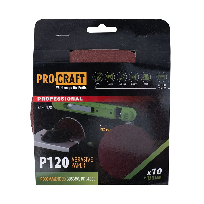 Коло шліфувальне на липучці PRO-CRAFT K150.120 ( наб.10 шт)