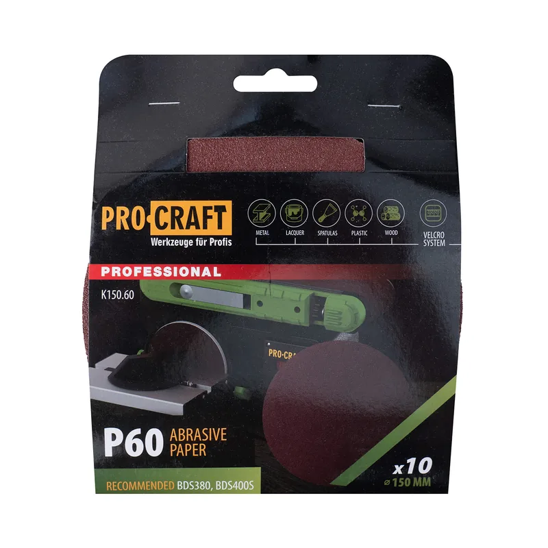 Коло шліфувальне на липучці PRO-CRAFT K150.60 ( наб.10 шт)