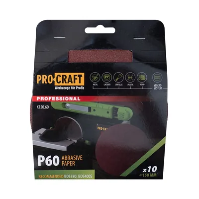Коло шліфувальне на липучці PRO-CRAFT K150.60 ( наб.10 шт)