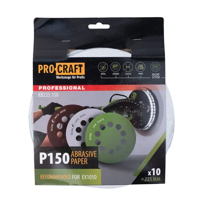 Коло шліфувальне на липучці PRO-CRAFT KB225.150 ( наб.10 шт)