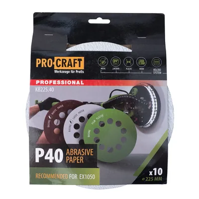 Коло шліфувальне на липучці PRO-CRAFT KB225.40 ( наб.10 шт)