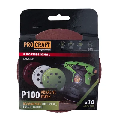 Коло шліфувальне на липучці PRO-CRAFT KD125.100 ( наб.10 шт)
