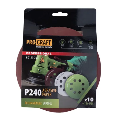 Коло шліфувальне на липучці PRO-CRAFT KD180.240 ( наб.10 шт)
