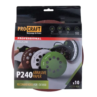 Коло шліфувальне на липучці PRO-CRAFT KD225.240 ( наб.10 шт)