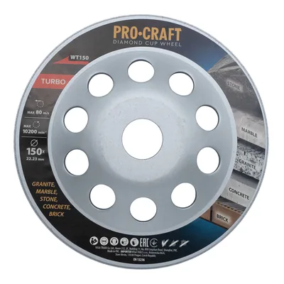 Чаша алмазна шліфувальна PRO-CRAFT WT-150 Turbo