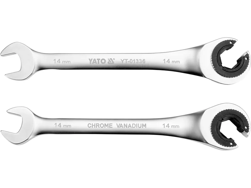 Ключ ріжково-накидний з тріщаткою YATO М14 мм, L= 189 мм