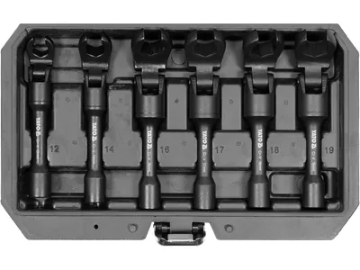 Ключі накидні відкриті на шарнірі до квадр. 3/8" YATO,  М 12, 14, 16, 17, 18,  мм, 6 шт.