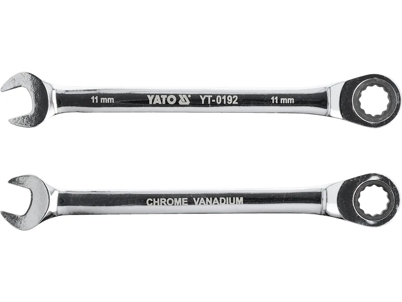 Ключ ріжково-накидний YATO з тріщаткою : CrV, М= 11 мм, L= 165 мм