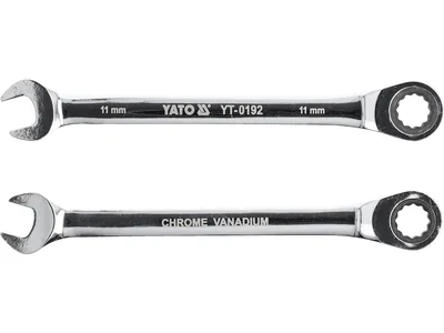 Ключ ріжково-накидний YATO з тріщаткою : CrV, М= 11 мм, L= 165 мм