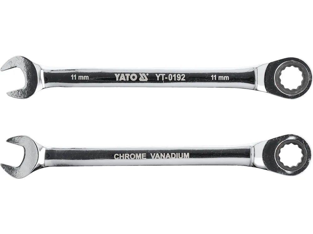 Ключ ріжково-накидний YATO з тріщаткою : CrV, М= 11 мм, L= 165 мм