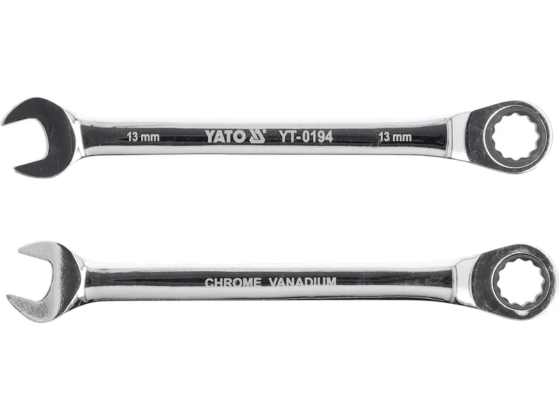 Ключ ріжково-накидний YATO з тріщаткою : CrV, М= 13 мм, L= 180 мм
