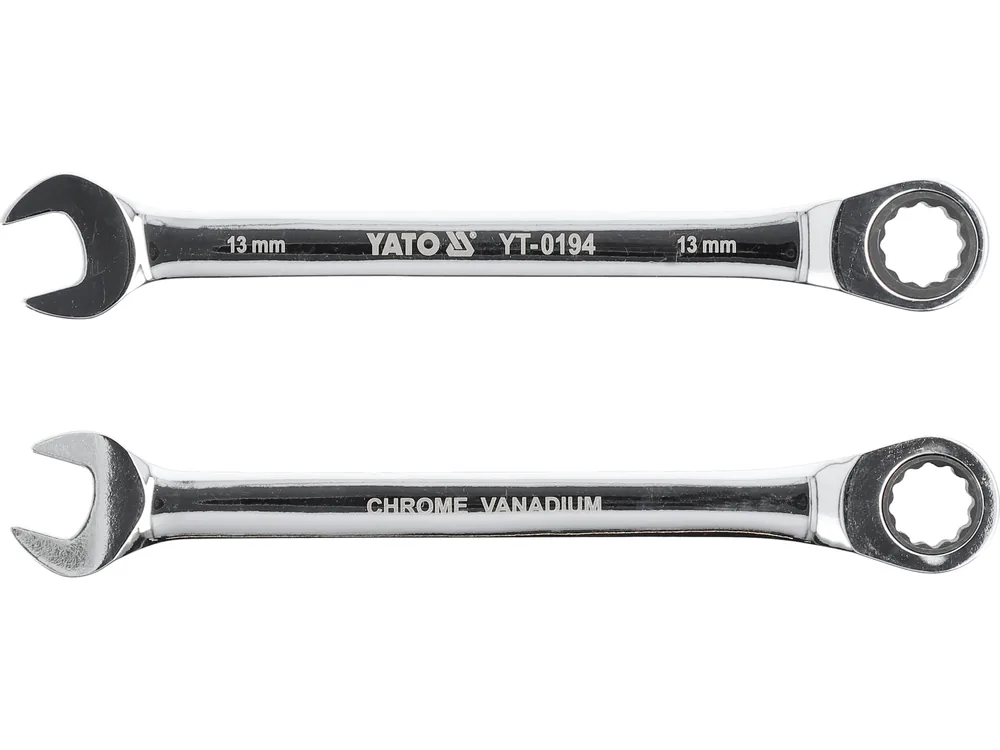 Ключ ріжково-накидний YATO з тріщаткою : CrV, М= 13 мм, L= 180 мм