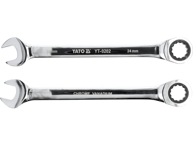 Ключ ріжково-накидний YATO з тріщаткою : CrV, М= 24 мм, L= 335 мм