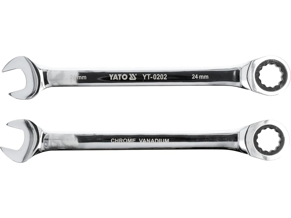 Ключ ріжково-накидний YATO з тріщаткою : CrV, М= 24 мм, L= 335 мм
