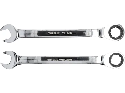 Ключ ріжково-накидний YATO з тріщаткою : CrV, М= 32 мм, L= 420 мм 72T