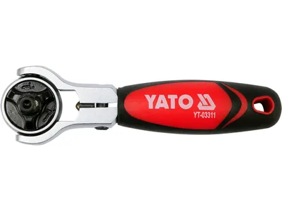 Тріщатка YATO : квадрат 1/4", L= 115 мм, 72T, обертова головка