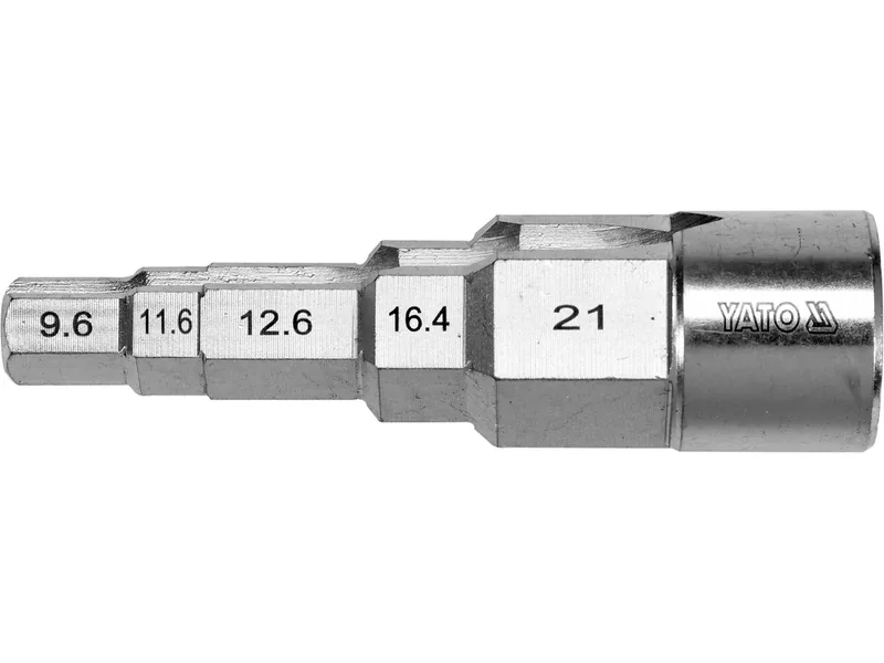 Ключ ступеневий YATO: головка з квадратом 1/2" до головок 3/8",29/68",1/2",21/32", 27/32",Cr-V