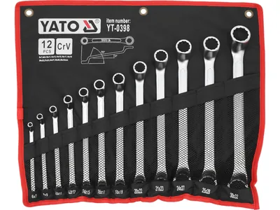 Ключі гнуто - накидні YATO : CrV, М= 6х7-30х32 мм, Набір 12шт.