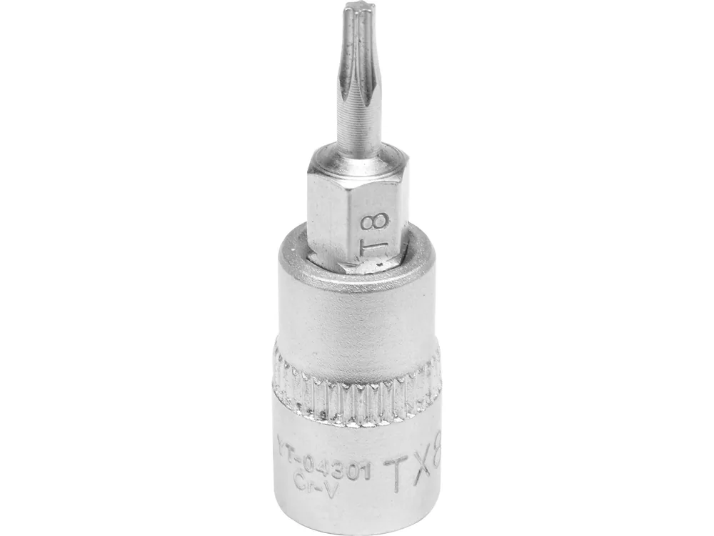 Головка торцева YATO квадрат 1/4 "TORX" Т8, L= 37 мм