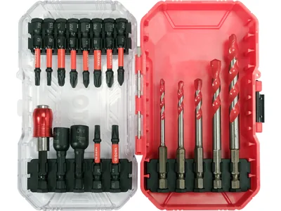 Набір насадок викруткових ударних YATO шліци: PH, PZ, Torx, з тримачем 1/4" + 5 свердл, 18елем.