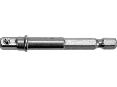 Тримач-адаптер торцевих головок YATO : HEX- 1/4" - квадрат- 1/4", L= 65 мм, Cr-V