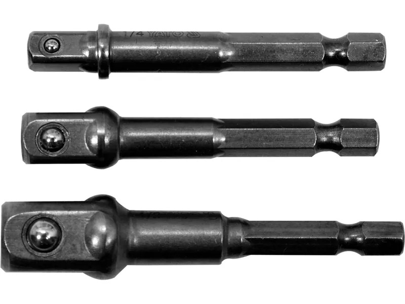 Тримачі-адаптери торцевих головок YATO : HEX 1/4" - 1/4", 3/8", 1/2", 3 шт.