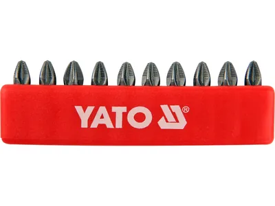 Набір насадок викруткових YATO : "Pozidriv" РZ2 x 25 мм. HEX 1/4" 10 шт.
