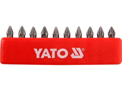 Набір насадок викруткових YATO : "Philips" PН1 x 25 мм. HEX 1/4" 10 шт.