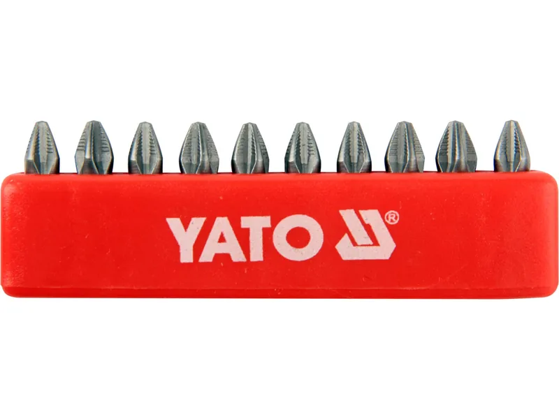 Набір насадок викруткових YATO : "Philips" PН2 x 25 мм. HEX 1/4" 10 шт.