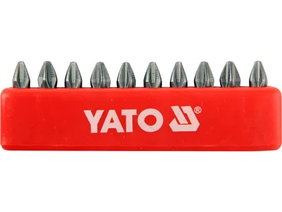 Набір насадок викруткових YATO : "Philips" PН2 x 25 мм. HEX 1/4" 10 шт.