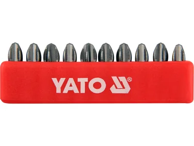 Набір насадок викруткових YATO : "Philips" PН3 x 25 мм. HEX 1/4" 10 шт.