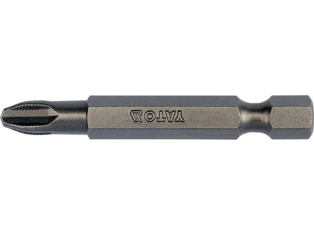 Насадка викруткова з NON SLIP SYSTEM хрестовидним шліцом YATO: PН3 x 50 мм. шпиндель HEX 1/4". 10 шт