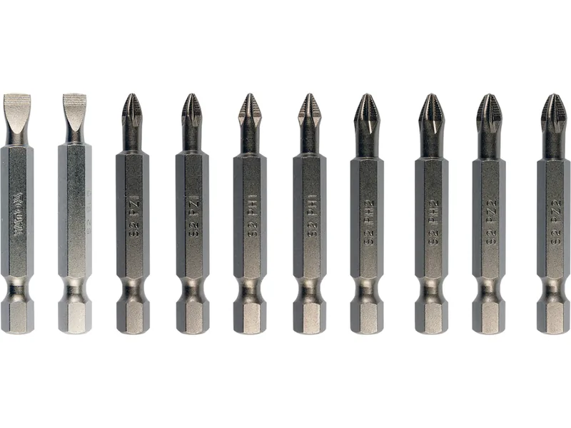 Набір насадок викруткових YATO : SL5, SL6, PH1/1, PH2/2, PZ1/1, PZ2/2, L= 50 мм. 10шт.