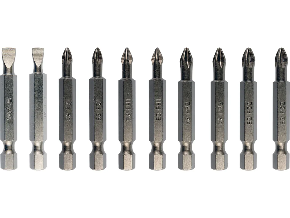 Набір насадок викруткових YATO : SL5, SL6, PH1/1, PH2/2, PZ1/1, PZ2/2, L= 50 мм. 10шт.