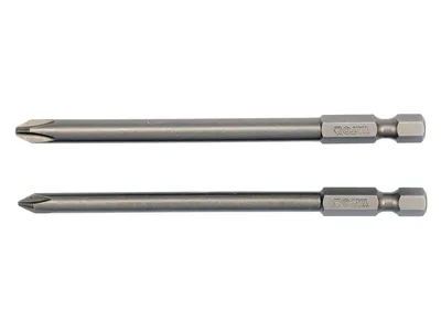 Набір насадок викруткових YATO : "Philips" PH1,PH2, L= 100 мм, квадрат 1/4". 2 шт.