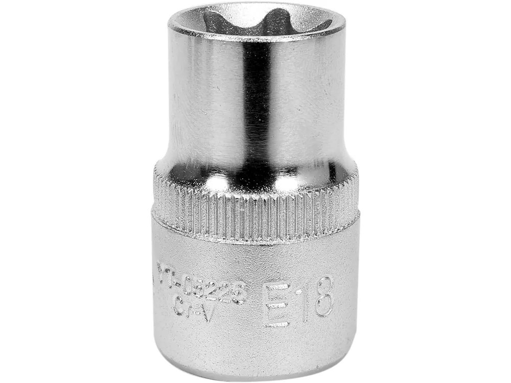 Головка торцева YATO : TORX E18, квадрат 1/2", L= 38 мм. CrV,