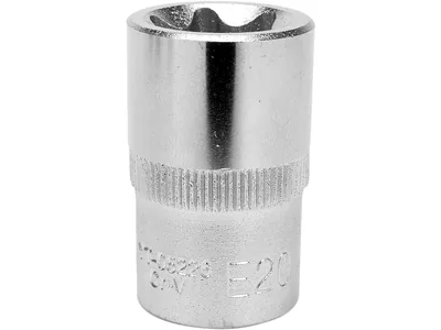 Головка торцева YATO : TORX E20, квадрат 1/2", L= 38 мм. CrV,