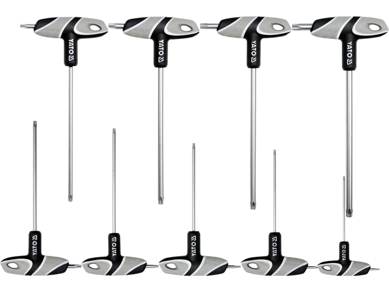 Ключі "TORX TR" з отвором YATO : тип "T", Т10-Т50, двосторонні, компл. 9 шт.