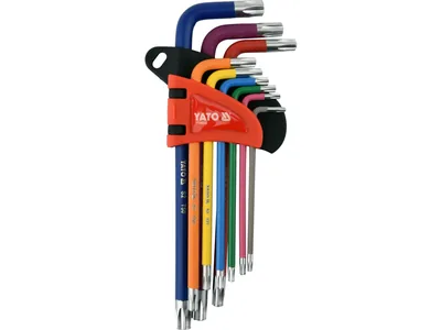 Ключі "TORX" YATO : Т10- Т50, Г-подібні, 2-сторонні, HRC 58-62, S2