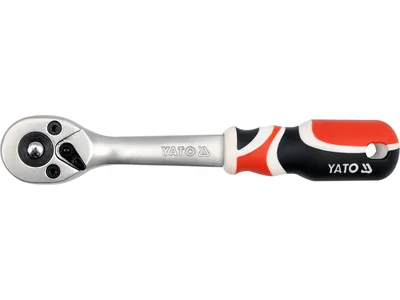 Тріщатка YATO : квадрат 1/4", L= 155 мм, 72T, вигнута ручка