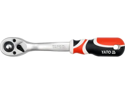 Тріщатка YATO : квадрат 1/2", L= 255 мм, 72T, вигнута ручка